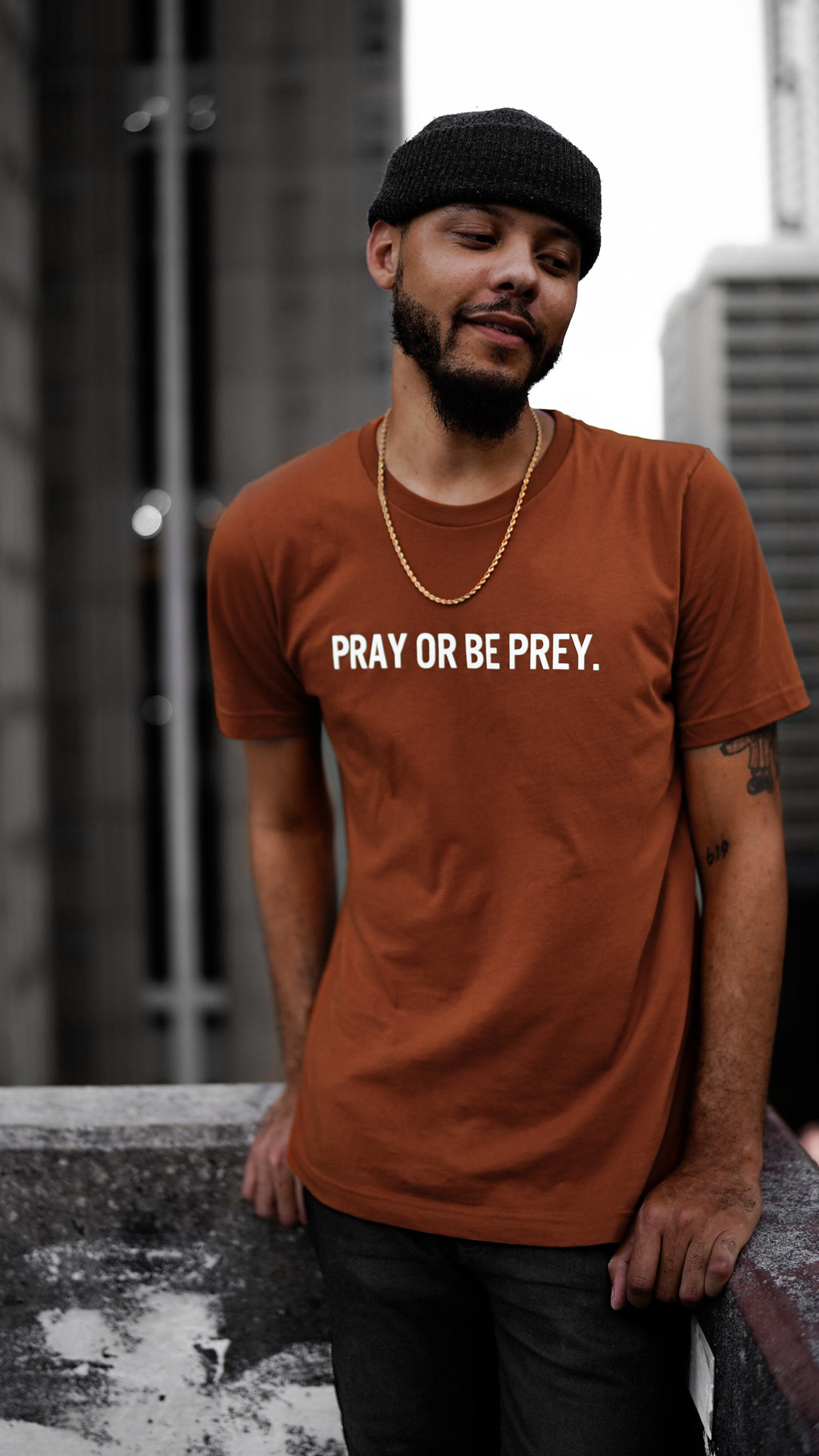 Pray Or Be Prey T-Shirt - Burnt Orange